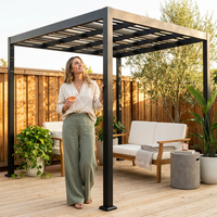 8 Ft. X 8 Ft. Matte Black Aluminum Pergola — Lifestyle