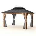 Hardtop Patio Gazebo Built for Year-Round Shade, Double Roof Ventilation, Aluminum Frame, Includes Netting