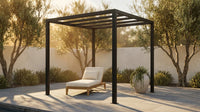 8 Ft. X 8 Ft. Matte Black Aluminum Pergola — Lifestyle