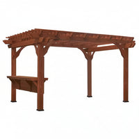 Outdoor Pergola Designed for All-Weather Entertainment, Cedar Construction, Built-In Bar, Electric Outlets
