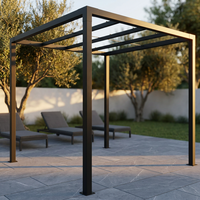 8 Ft. X 8 Ft. Matte Black Aluminum Pergola — Studio Shot