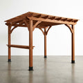 Outdoor Pergola Designed for All-Weather Entertainment, Cedar Construction, Built-In Bar, Electric Outlets